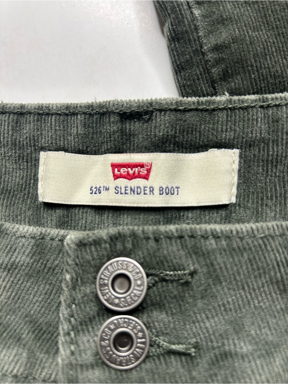 Levi's Women’s 526 Slender Boot Cut Dark Green Corduroy Dark Academia Pants Sz16 - Picture 8 of 10